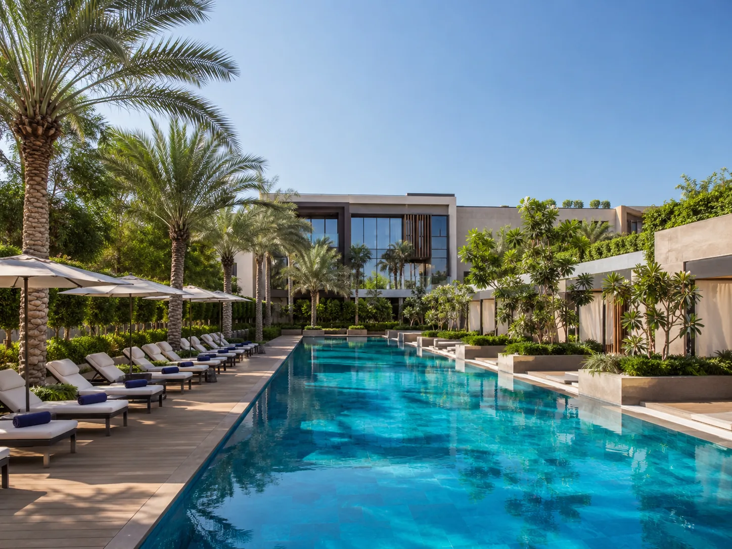 Large landscaped pool for a residential or hospitality property